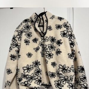 Parker Black and Cream Floral Teddy Jacket